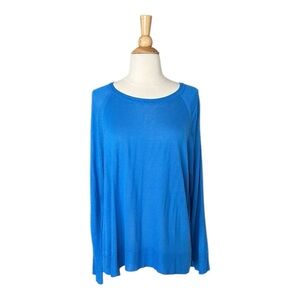 ZARA Cerulean Blue Pullover Sweater Boxy Lightweight Layer Size XL